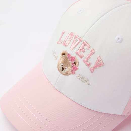 PawinPaw Cartoon Bear Children's Wear 26th Spring and Summer New Contrast Color Bear Pattern Baseball Cap for Boys and Girls Pink Pink/25 054