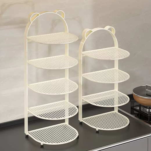 Yusen Yibei Kitchen Storage Tray Side Dishes Wall Mount Rack Wall Multifunctional Dishes Home Countertop Multi-layer Shelves Obsidian Black 5-layer (Hanging Floor-standing Dual-Purpose Waterproof and Rust-proof)