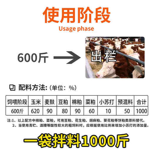 Cattle feed, special feed for cattle, fattening, promoting growth and weight gain, fattening calf skeleton, rapid growth additive, special premix for fattening cattle