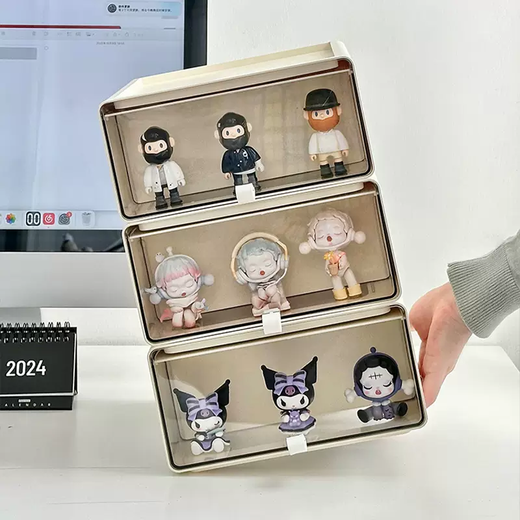 Yusen Yiyake display cabinet storage box transparent box desktop drawer-type blind Mart ornaments hand-made power rack storage bubble (five-layer display and storage) thickened and no odor (five-layer display and storage) thickened and no odor