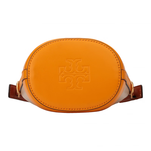 Tory Burch T Monogram drawstring cowhide bucket bag shoulder crossbody handbag mini women's taro purple gift bag (basic + original handbag)