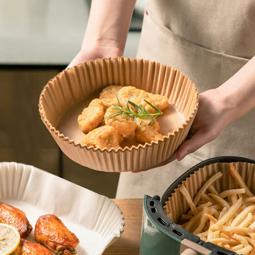 Jieyunmao air fryer special paper plate thickened baking oven high temperature oil isolation household oil-absorbing paper pad food grade white 100 sheets thickened material