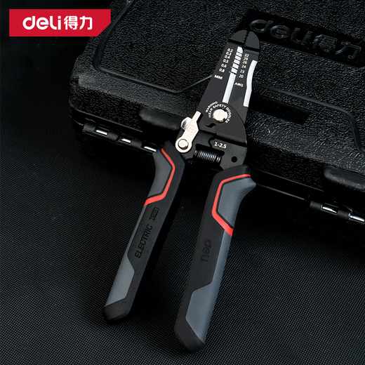Deli DL383028 peeling wire stripping pliers 0.2-0.8mm (black) (handle)