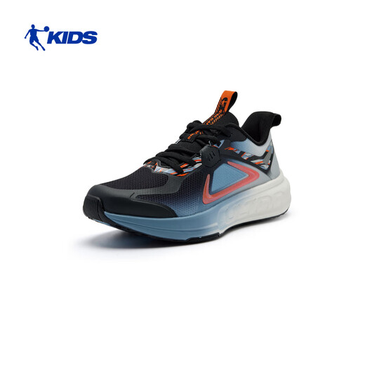 Jordan (QIAODAN) children's sports shoes 26 spring new children's shoes mall same style youth casual shock-absorbing big boys' running shoes black/gauze gray 34