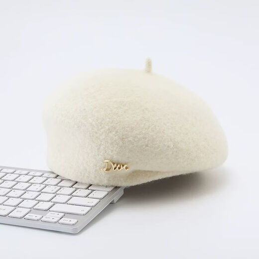 Yusenyi beret women's hat women's fashionable style wool blended white and temperament autumn and winter style beret for women Mao Bei big red one size 55-58