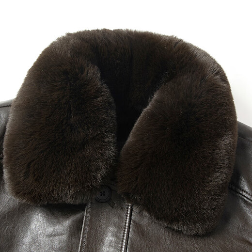 名雅萱冬季皮衣男保暖皮夹克加绒加厚外套中年男士爸爸冬装老爹装 黑色 加厚 XL 180【建议125-140斤】