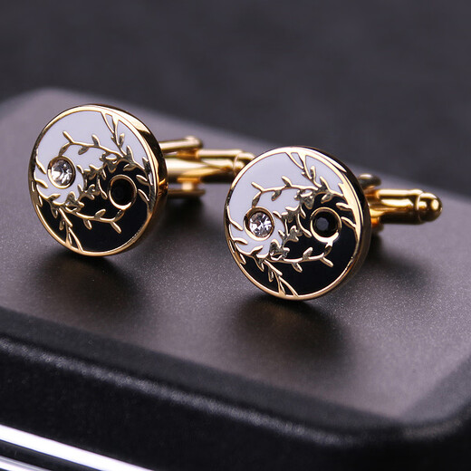 Aoyanlai Chinese style Tai Chi men's cufflinks, shirt cuffs, French button shirt cuffs, men's cuffs, business Chinese elements, Tai Chi style_gold