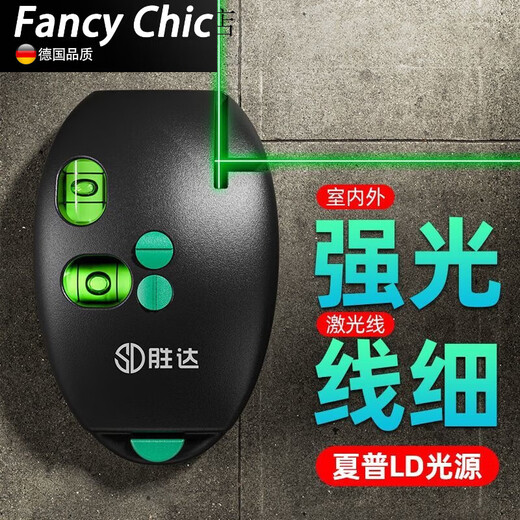 Qiaobolai laser level right angle three-in-one small strong light high-precision ground meter 90 ink fountain main picture Xuanwu black high-precision measurement small and portable #红光#plus main picture model