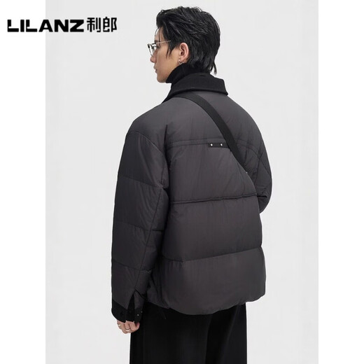 LILANZ official fake two-piece design 2025 new winter lapel light down jacket short men's warm jacket blue gray - flagship model M 100-120Jin Jin equals 0.5 kg