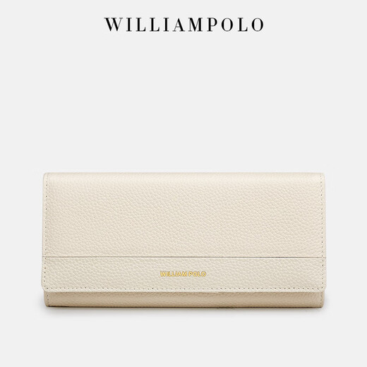 WILLIAMPOLO Emperor Paul Leather Women's Wallet Women's 2025 New Long Wallet Large Capacity Cash Sense Card Bag Beige