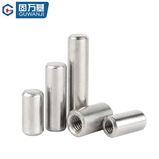 GUWANJI 304 stainless steel single-head internally threaded cylindrical pin with hole positioning pin internal tooth pin M4-M20 8x20xM5 10 pieces