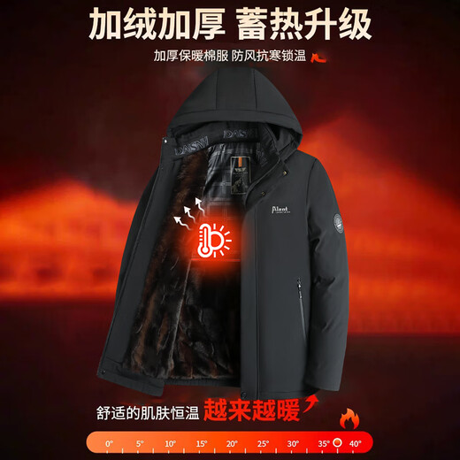 Woodpecker (TUCANO) cotton-padded jacket for men in winter, warm velvet jacket, cotton-padded jacket for middle-aged and elderly men, new year clothes for dad, outerwear for men