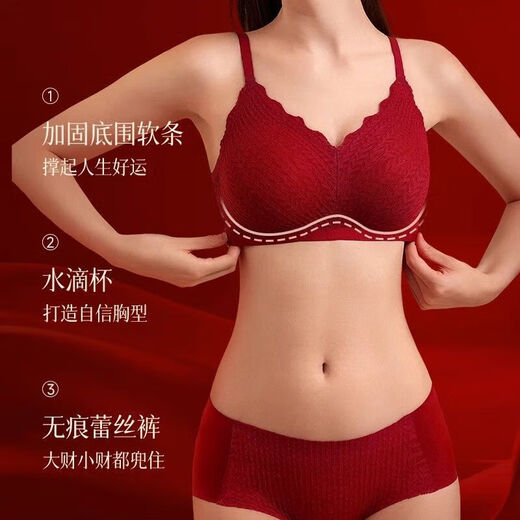 Fenton zodiac year underwear set for women with small breasts showing big push-up red underwear wedding bridal bra 2026 Year of the Horse Good things come in pairs 2 pack 3 XL (80/36ABC)