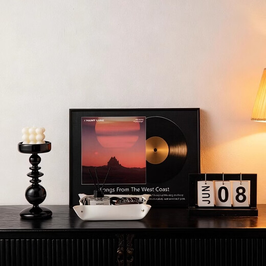 Yunya medieval desktop entrance hall art ornaments vinyl record paintings light luxury niche home TV cabinet wine cabinet soft decorations blue ocean ornaments combination four-piece set A