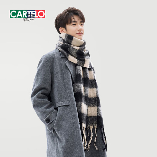 CARTELO crocodile (CARTELO) scarf men's autumn and winter extra long and thickened warm scarf girls cold protection face and neck shawl as a gift for boyfriend