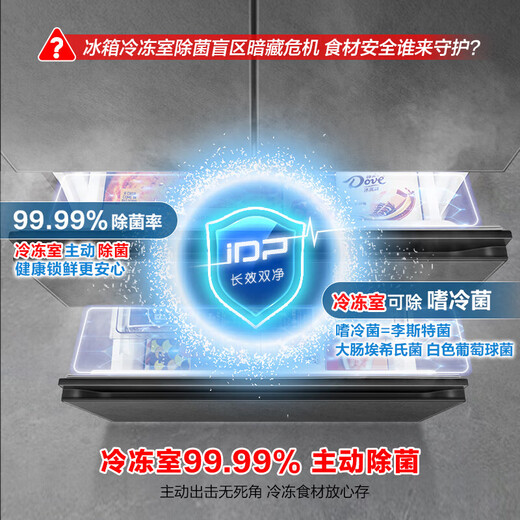 Rongsheng Refrigerator 517L Double Purification French Multi-Door Refrigerator Ultra-thin Zero Embedded Level One Energy Efficiency Air-cooled Frost-free Large Capacity Active Sterilization BCD-517WD2MPQLA National Subsidy 517L French Gray-Ultra-Thin Flat Embedded + Active Sterilization and Deodorization
