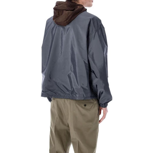 PRADA Men's Jacket Windproof Lightweight Regenerated Nylon Outdoor Daily Jacket Casual Brown One Size | M