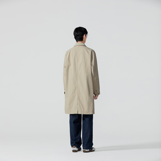 威可多（VICUTU）男士风衣春季款时尚翻领舒适商务简约百搭中长款外套 浅卡其 S （165/84A）