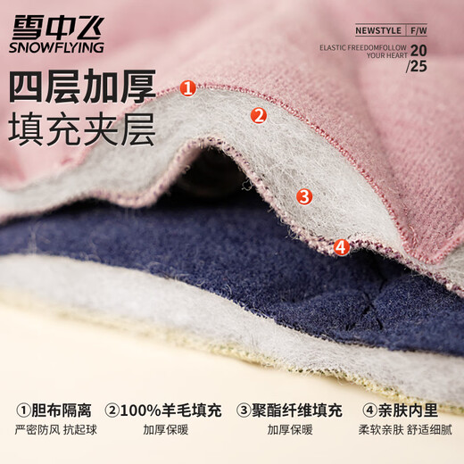 Flying in the snow 100% wool-filled men's warm pants men's thickened autumn and winter inner wear plus velvet leggings new winter products