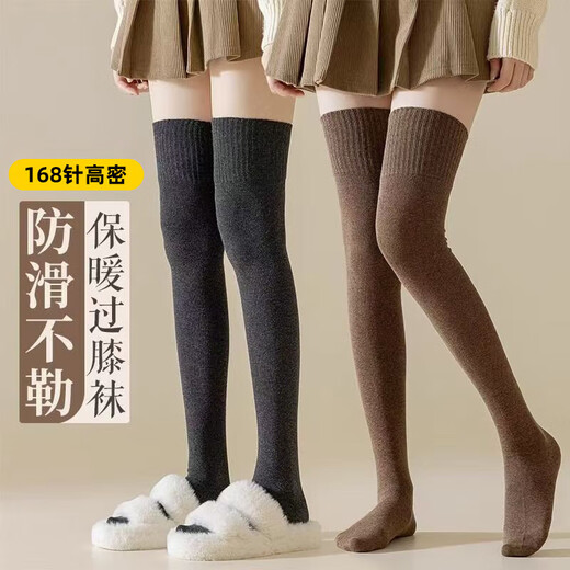 LDVEP German brand varicose veins elastic socks strong segmented pressure socks over the knee for pregnant women medical care can be used for wear-resistant wool over the knee socks black + black 2 pairs one size fits all segmented pressure/5A