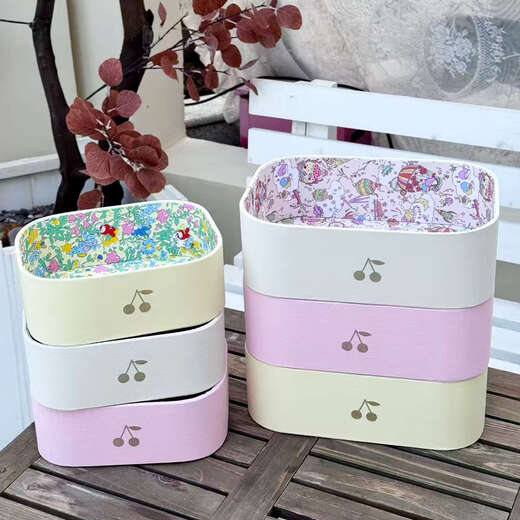 Yusenyi Desktop Storage Box Cute Snacks Hairpins Girls' Accessories and Sundries High-Look Storage M Size Light Yellow 25x18x8