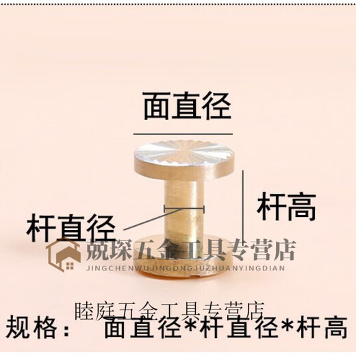 RSRDDY customized copper rivets diy loose-leaf brass account book nails leather goods sub-rivets account book order screws 10*4* rod length 10mm nuts + screws