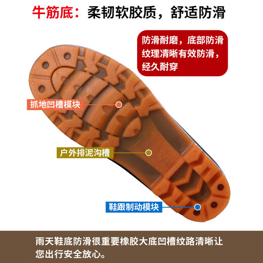Men's rain boots, non-slip waterproof shoes, men's medium-high rain boots, fishing slip-ons, rubber shoes, water boots, labor protection rain boots, work shoes, P 139, high-tube tendon bottom-thick velvet 41