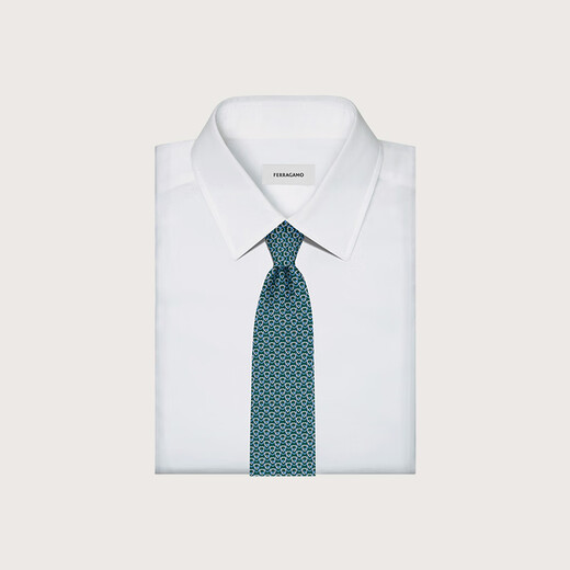 Ferragamo men's green tie 0784712 gift for boyfriend