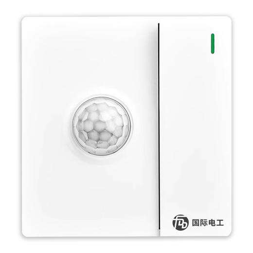 Type 86 one-open dual-control plus human body sensor switch with light control sensor plus switch panel intelligent delay white one-open with human body sensor + bright box