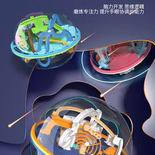 RICH YOUR HOME German quality Rubik's Cube unlocking toy 3D three-dimensional maze ball rolling ball children's focus on balance ball new aerospace trumpet 56 levels