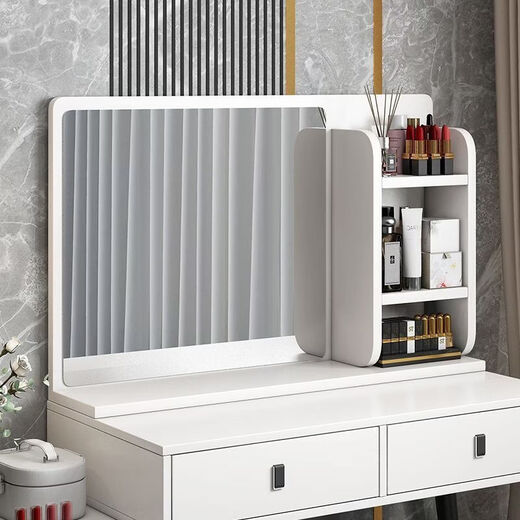 Led makeup mirror with light storage box integrated desktop bedroom dressing table sense fill-in light dressing mirror space design storage mirror 60CM gray + LED light only mirror no table see clearly to place an order