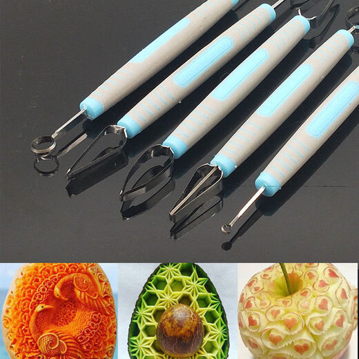 Zhuo Shi Fruit Carving Knife Food Carving Knife Chef Carving Knife Set Bladed Pull Carving Knife Stab Knife Carving Knife Purple 6cm