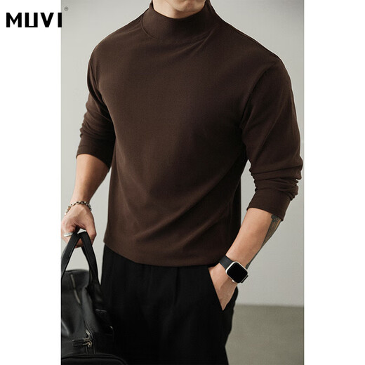 Muweide velvet half turtleneck bottoming long-sleeved shirt for men in autumn basic wear with mature and stable casual men's sweatshirt black 90% of buyers choose XL recommended 125-140 Jin Jin equals 0.5 kg