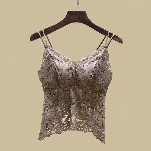 French lace double shoulder strap swallowtail beautiful back camisole women's outer wear chest-wrapped push-up latex fixed cup underwear for women white M (suitable for 80-115Jin Jin equals 0.5 kg