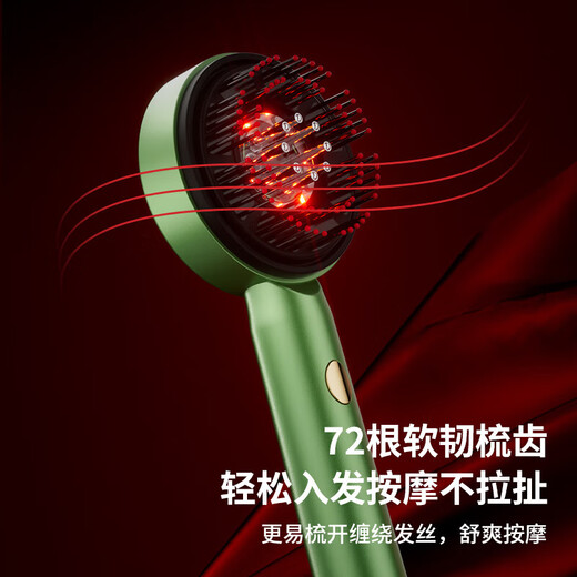 Red light hair growth comb is twice as easy to use as an applicator. Multifunctional electric massage comb for the scalp and head. Infrared laser applicator to introduce essence hair care instrument. Emerald