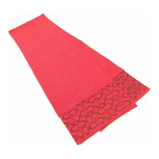 COACH Logo Design Wool Wool Scarf Women's Red Default F