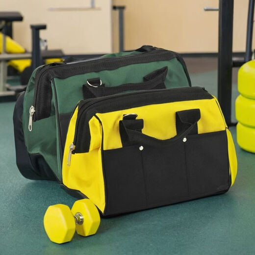 Yong Huan Men's Repair and Installation Storage Bag Tool Bag Portable Canvas New Style Plastic Bottom 16 Inch Green Black Model