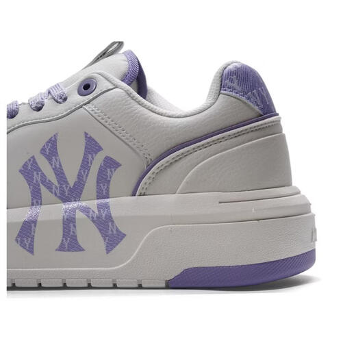 MLB official sneakers for men, couple sneakers, women's shoes, thick-soled casual shoes, heightening senior shoes 3ASXM046N New York Yankees/standard lavender 36.5 (230mm)