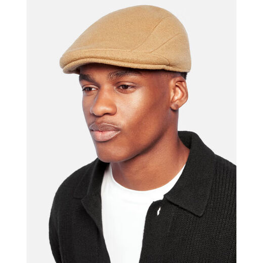 Kangol (KANGOL) hat men's hat women's beret 507 wool hat flat top art retro British style literary versatile same style Taupe yellow brown S 54-55cm