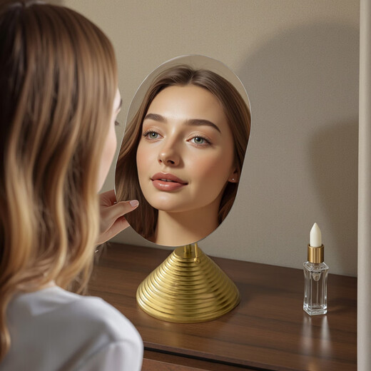 2025 new vanity mirror ins dormitory bedroom Internet celebrity vanity mirror cloud vanity mirror high-definition mirror can be rotated irregular cloud style silver