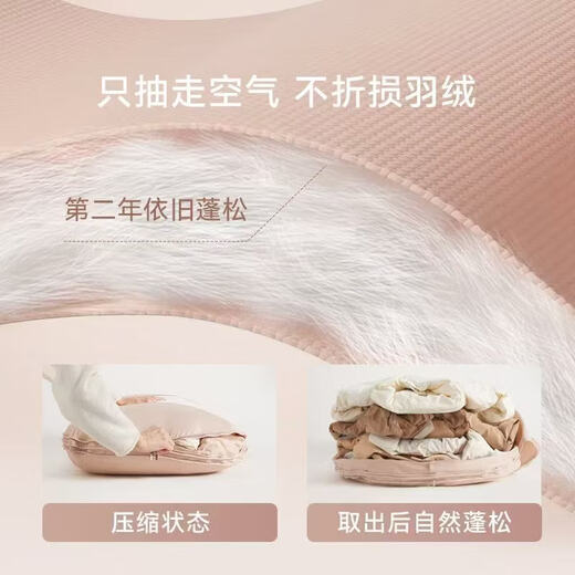 OIMG Japanese down jacket storage bag compressible clothes coat hanging dust cover home wardrobe transparent hanging clothes bag pearl beige short style - suitable for clothes within 90cm long