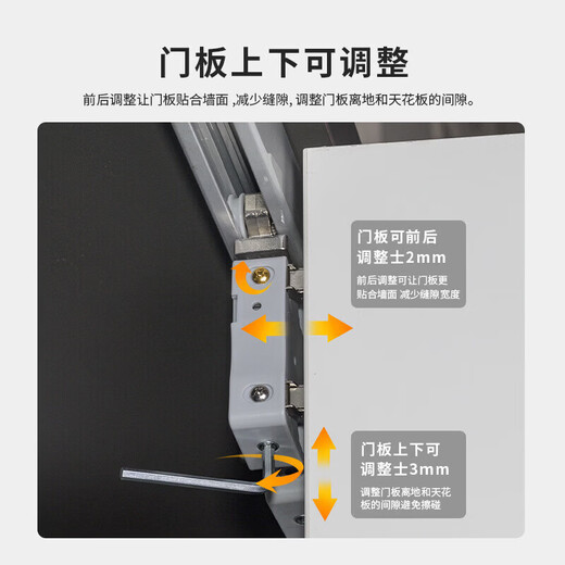 Hejiangong Japanese style wardrobe folding sliding door hanging wheel hardware accessories cloakroom folding sliding cabinet door pulley track complete set 3 meters upper and lower rails + 40% off 8 door accessories (buffer hinge type)