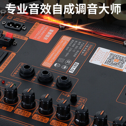 Songchuan International SS1 outdoor mobile high-power performance activities karaoke singing pull rod square dance audio wireless Bluetooth portable conference training expansion speech camping speaker 10-inch upgraded version (a pair of U-segment wireless microphones)