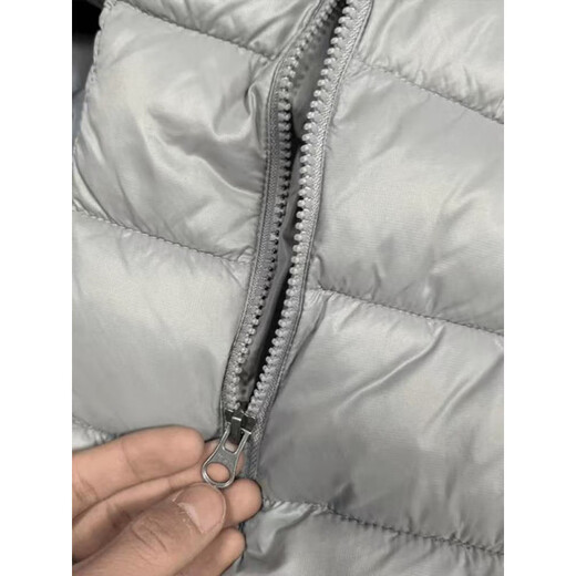 PUGESI Silver Gray Pony Embroidered Ribs Down Jacket Men's Winter Outdoor Lightweight Hooded Jacket Couple Warm Cotton Jacket Silver M