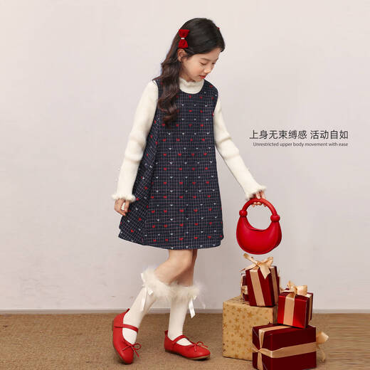 LUSON Chen Dazhu children's clothing girls plaid dress 2025 autumn and winter new style girl skirt children's vest dress