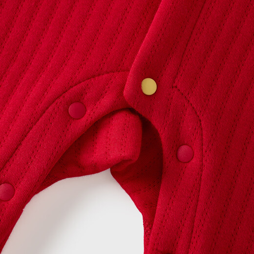 Tongtai (TONGTAI) baby jumpsuit autumn and winter pure cotton warm baby crawling suit red harem festive new year outfit red 73cm