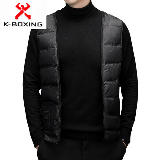 KBXNG Jinba mink fur collar men's down jacket winter new middle-aged business casual white duck down warm jacket outer black M 170