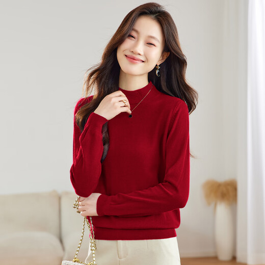 Snow Flying (SNOWFLYING) new winter sweater for women, half turtleneck, long sleeves, super soft, comfortable, casual knitted bottoming shirt, solid color inner top