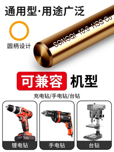 Imported Shida cobalt-containing twist drill bit for drilling and drilling steel high hardness plum blossom iron stainless steel plate 304 special 2.5MM (ten pieces)