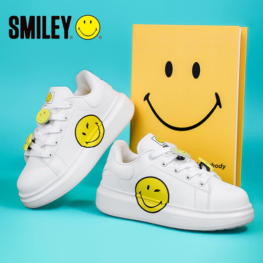 SMILEY2025 new versatile white shoes children's sneakers boys and girls sports shoes white 31 inner length 20.0cm
